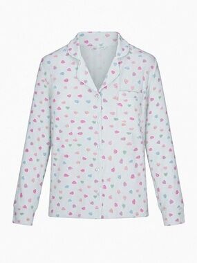 NWT SKIMS Limited Edition Valentines Day Printed Pajama Top in White & Pink